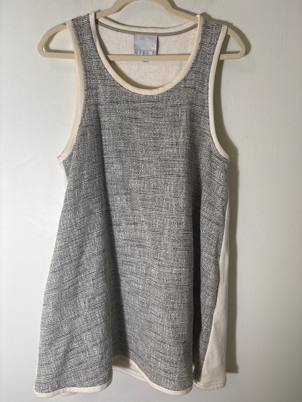 Addison Gray Tweed Sleeveess Knee Length Dress Sz M